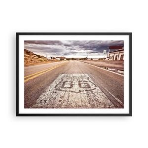 Plakát v černém rámu - Mother Road - americká legenda - 70x50 cm