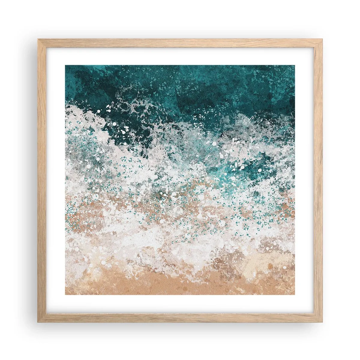 Plakát v rámu světlý dub - Mořské příběhy - 50x50 cm
