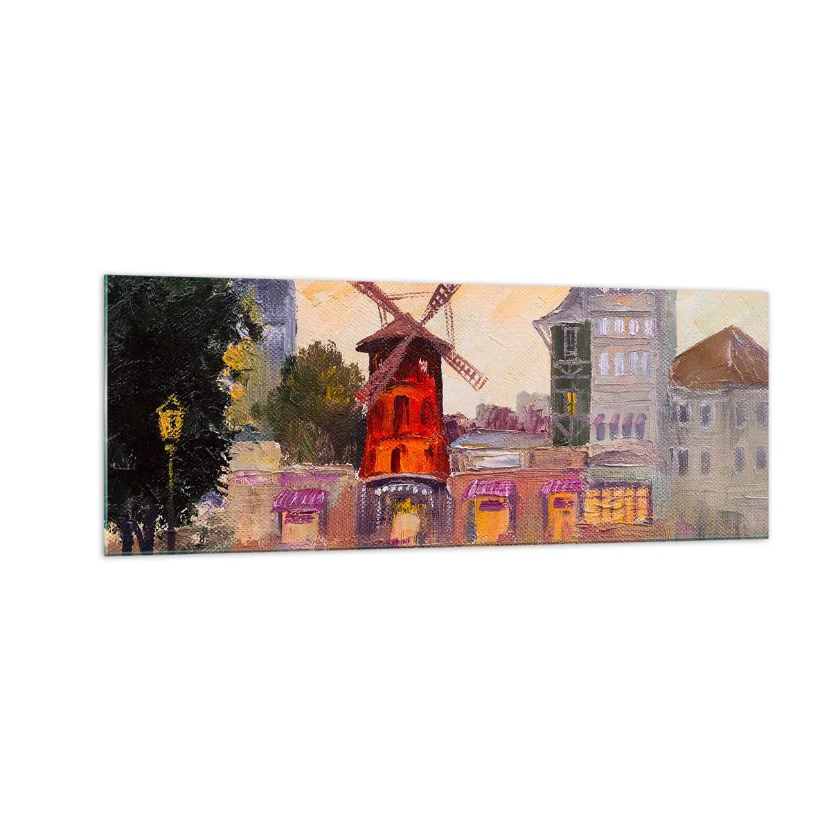 Obraz na skle - Pařížské ikony – Moulin Rouge - 140x50 cm
