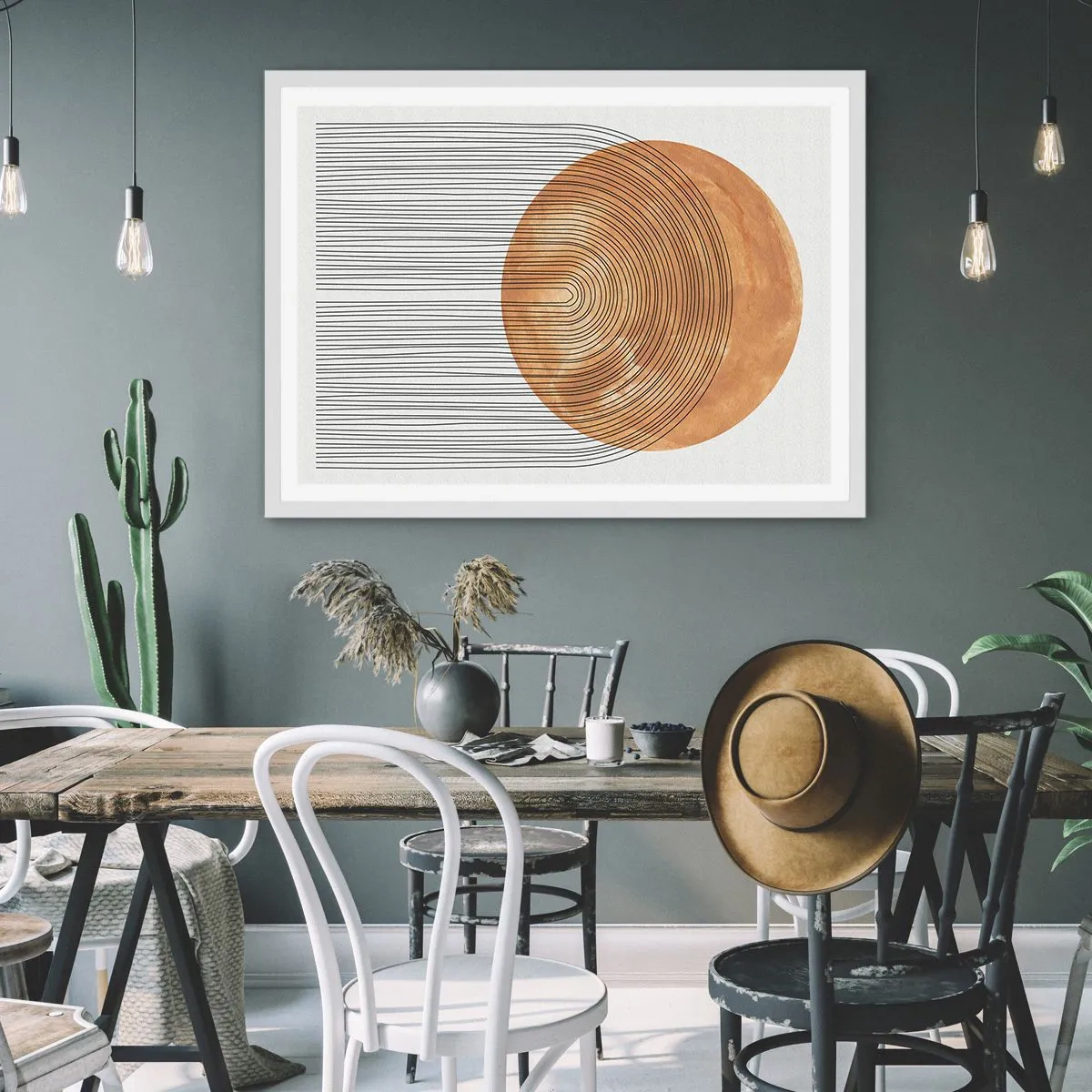 Plakát v bílém rámu - Slunečná kompozice - 70x50 cm