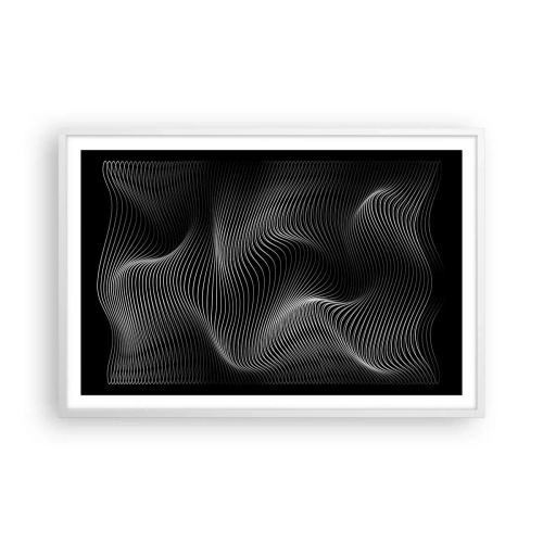 Plakát v bílém rámu - Tanec světla v prostoru - 91x61 cm