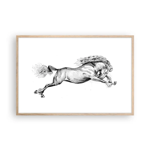 Plakát v rámu světlý dub - Zastavený v cvalu - 91x61 cm