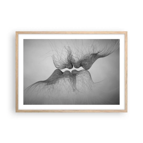 Plakát v rámu světlý dub - Polibek větru - 70x50 cm
