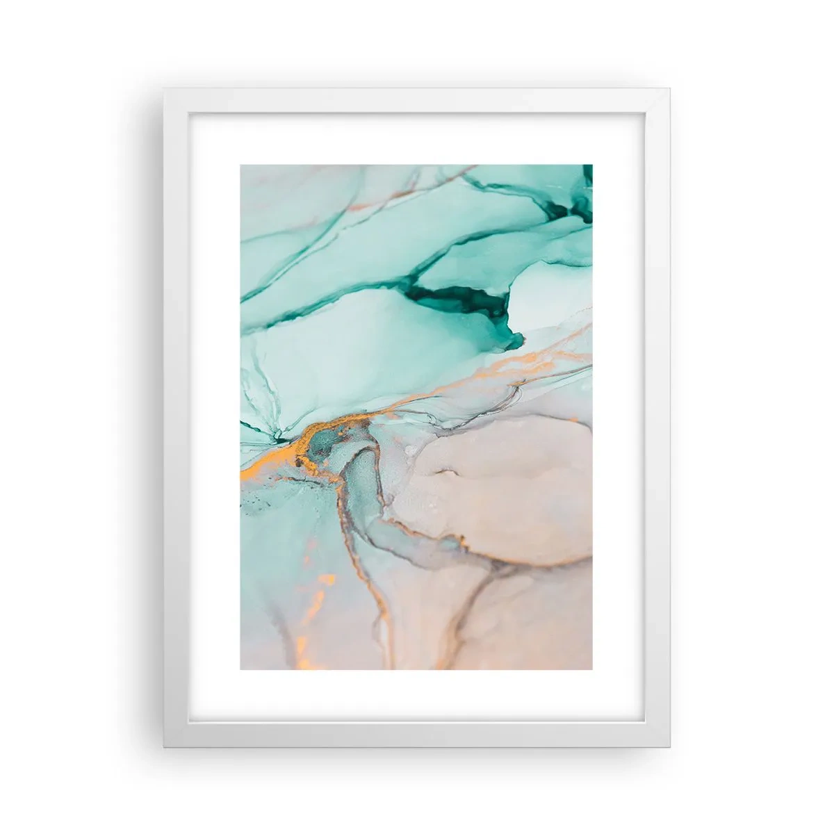 Plakát v bílém rámu - Tanec tvarů a barev - 30x40 cm