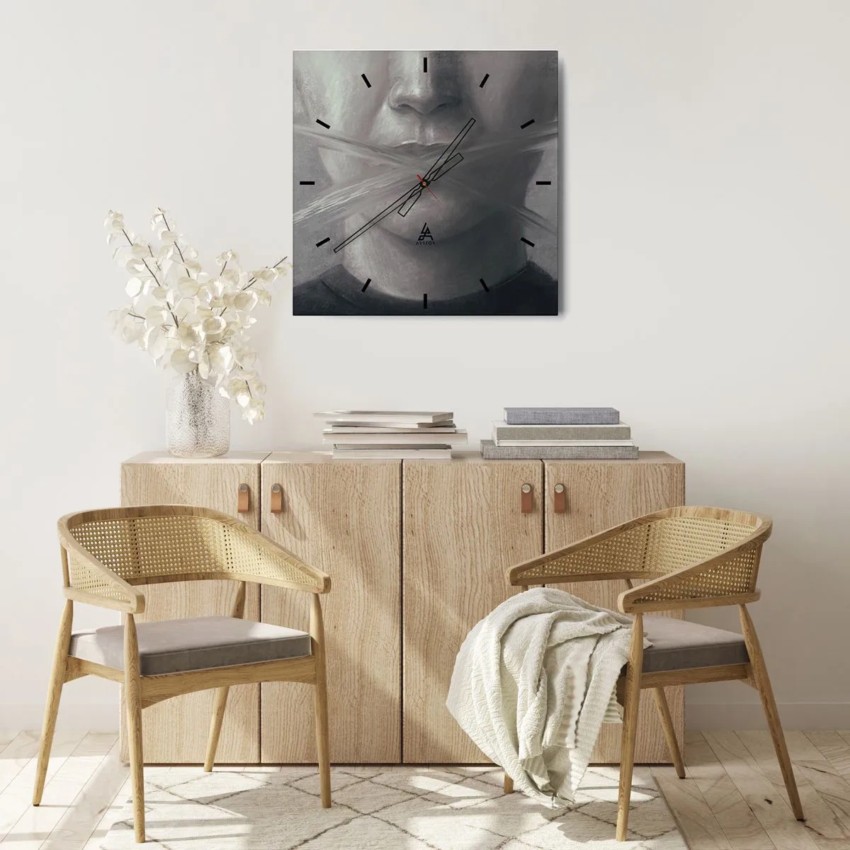 Nástěnné hodiny - Ani slovo - 40x40 cm