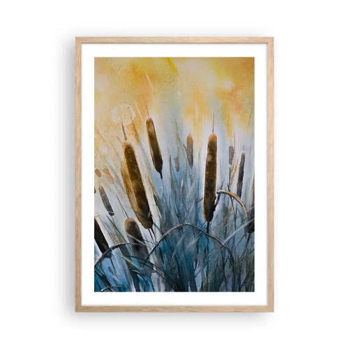 Plakát v rámu světlý dub - Chlad vody, žár slunce - 50x70 cm
