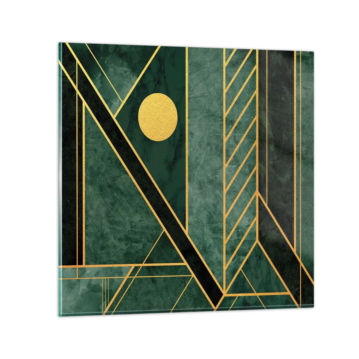 Obraz na skle - Dynamika zlata a lazuritu - 70x70 cm