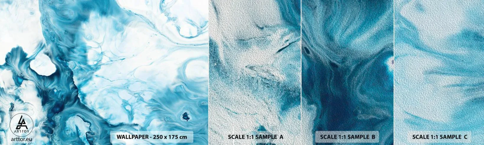 Vzor Fototapety Premium Sand - Modrý koncert - Abstrakce, Kus, Moderní umění - 100x30 cm