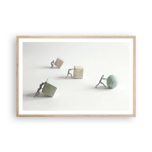 Plakát v rámu světlý dub - Život samotný - 91x61 cm