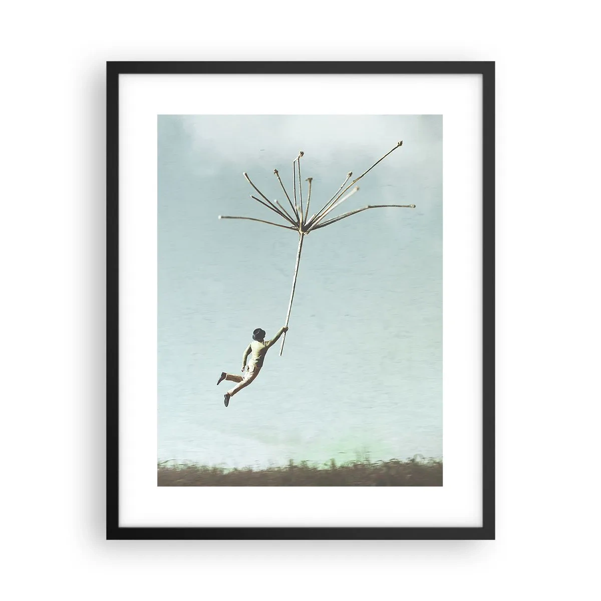 Plakát v černém rámu - Letající pampeliška - 40x50 cm