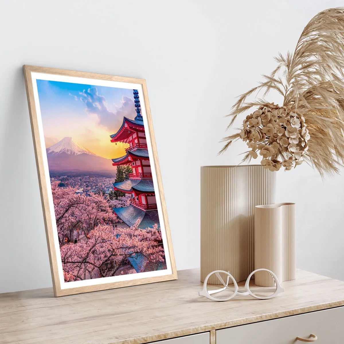 Plakát v rámu světlý dub - Podstata japonského ducha - 50x70 cm