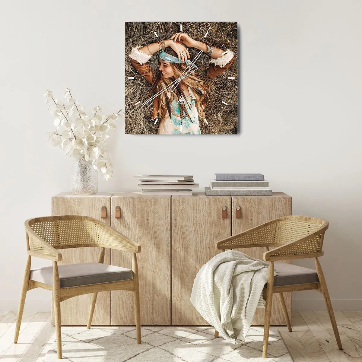 Nástěnné hodiny - Na cestě do léta lásky - 40x40 cm