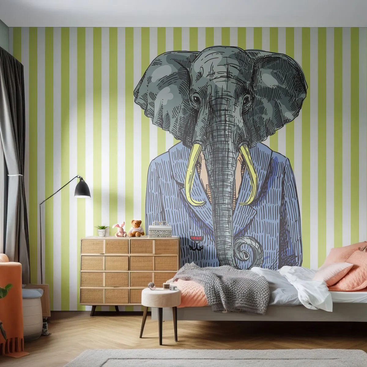 Fototapeta Samolepicí Deluxe Sticker - Elegantní od přírody - Abstrakce, Slon, Portrét - 250x175 cm