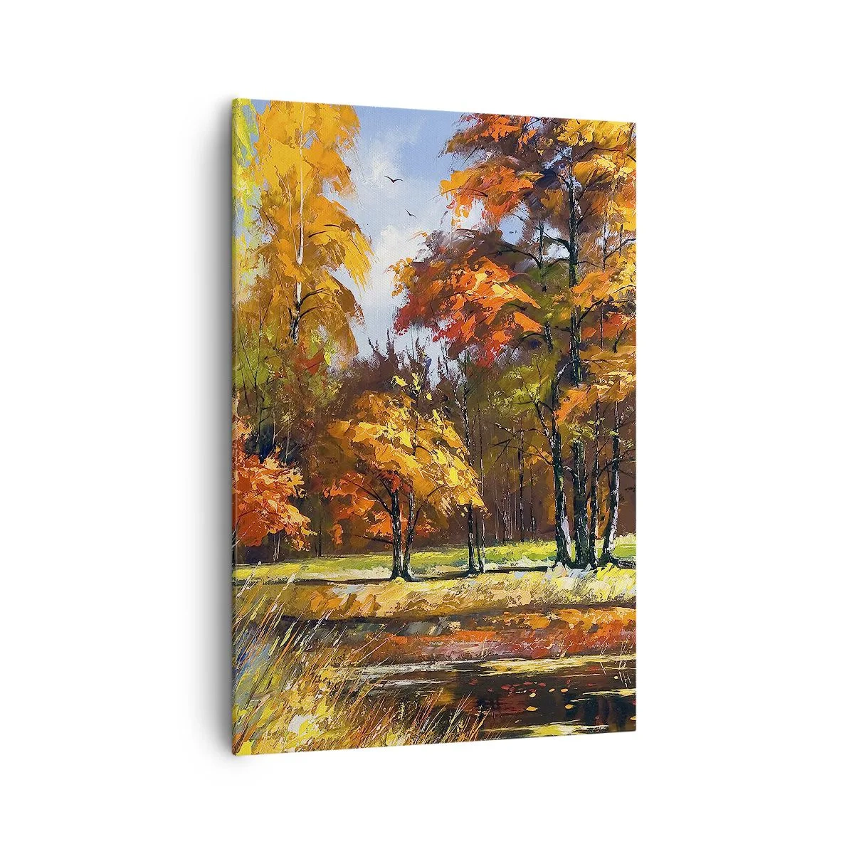 Obraz na plátně - Krajinka ve zlaté a hnědé - 70x100 cm