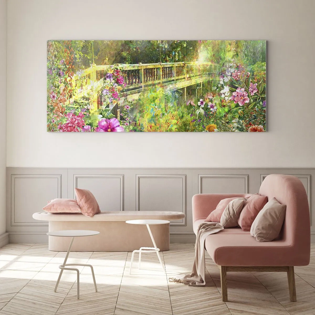 Obraz na skle - Můstek jarního vzdychání - 100x40 cm