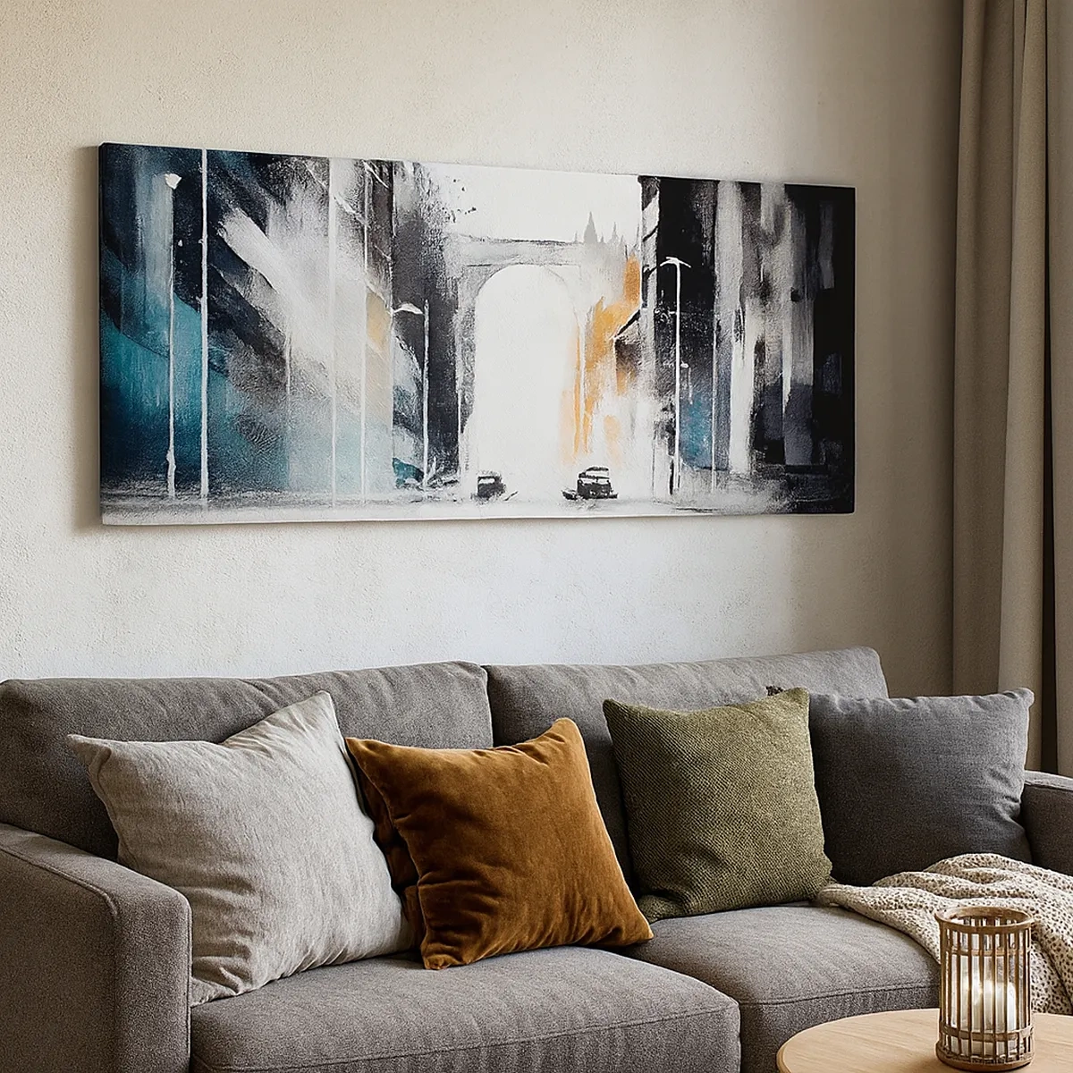 Obraz na plátně - Studie města: architektura a pohyb - 30x30 cm