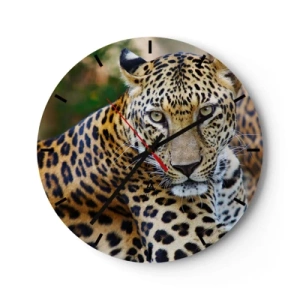 Nástěnné hodiny - Gepard v jeho přirozeném prostředí - 30x30cm - Divoký a klidný - Moderní nástěnná dekorace do obývacího pokoje, kuchyně a ložnice ARTTOR