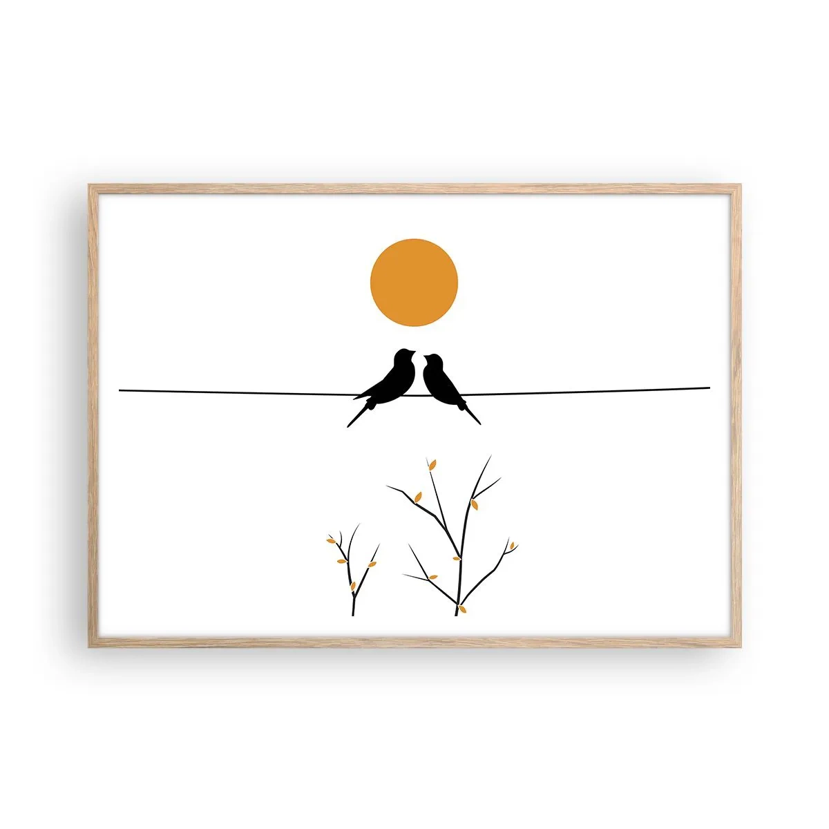 Plakát v rámu světlý dub - Slavíčí večer - 100x70 cm