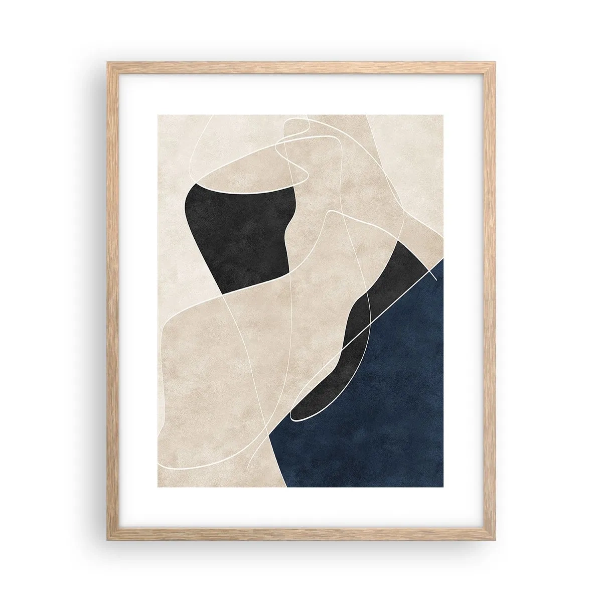 Plakát v rámu světlý dub - Abstraktní kompozice – kontrast barev - 40x50 cm