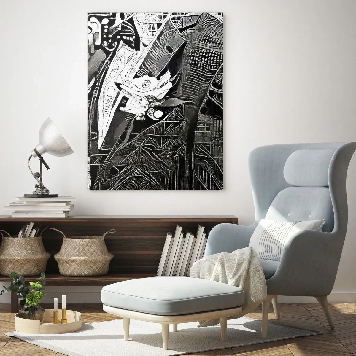 Obraz na skle - Pouze zdánlivě šedý člověk - 50x70 cm