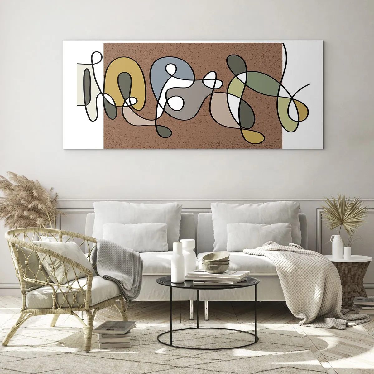 Obraz na skle - Abstrakce, která stojí za úsměv - 100x40 cm