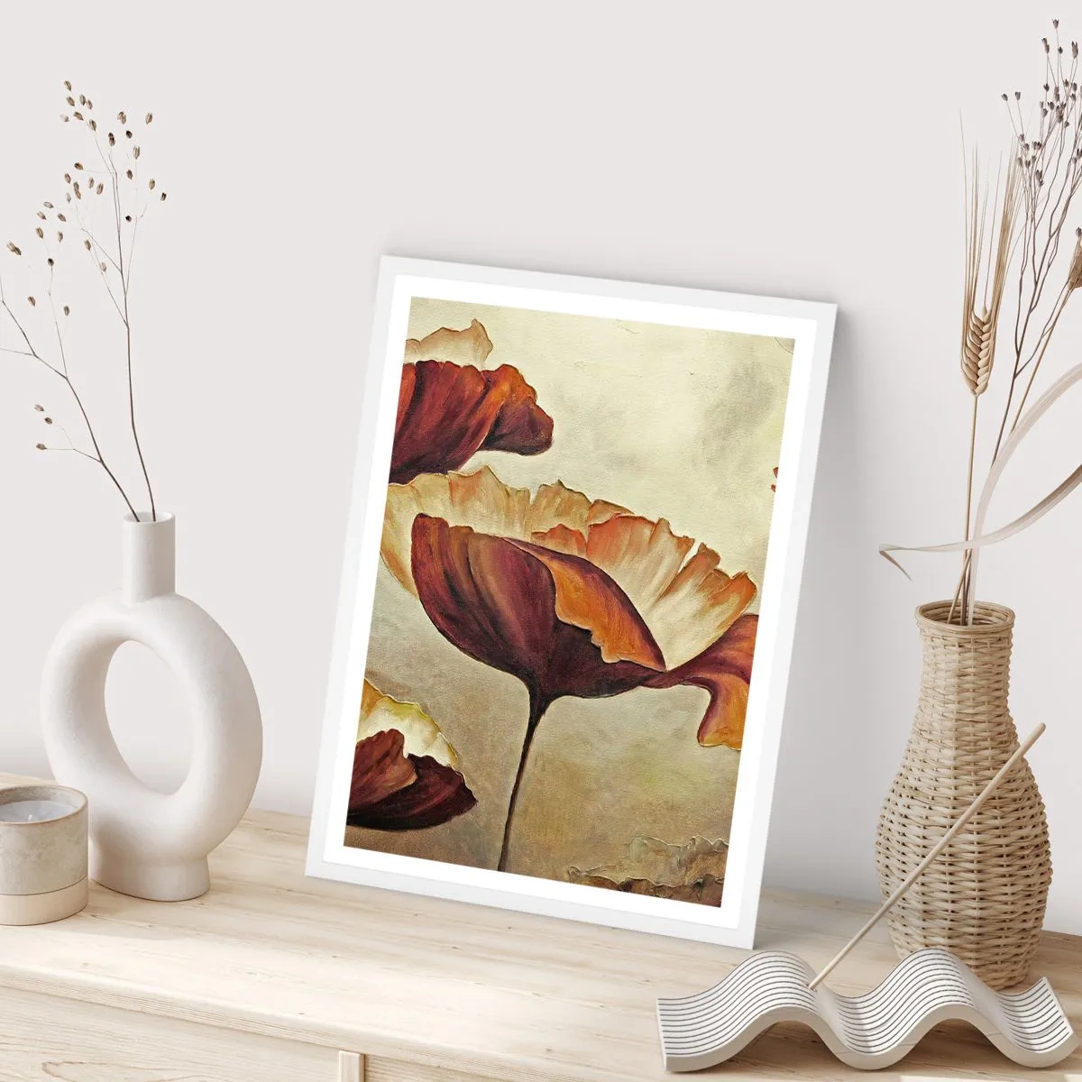 Plakát v bílém rámu - Lán louky - 30x40 cm