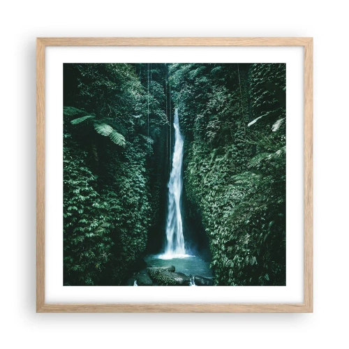 Plakát v rámu světlý dub - Tropický pramen - 50x50 cm