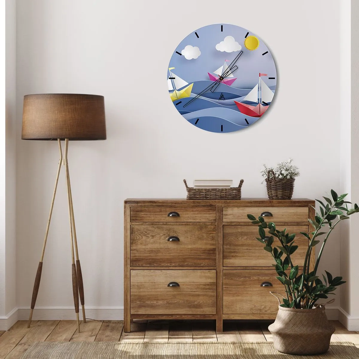 Nástěnné hodiny - Ach, jak je příjemné houpat se na vlnách - 30x30 cm