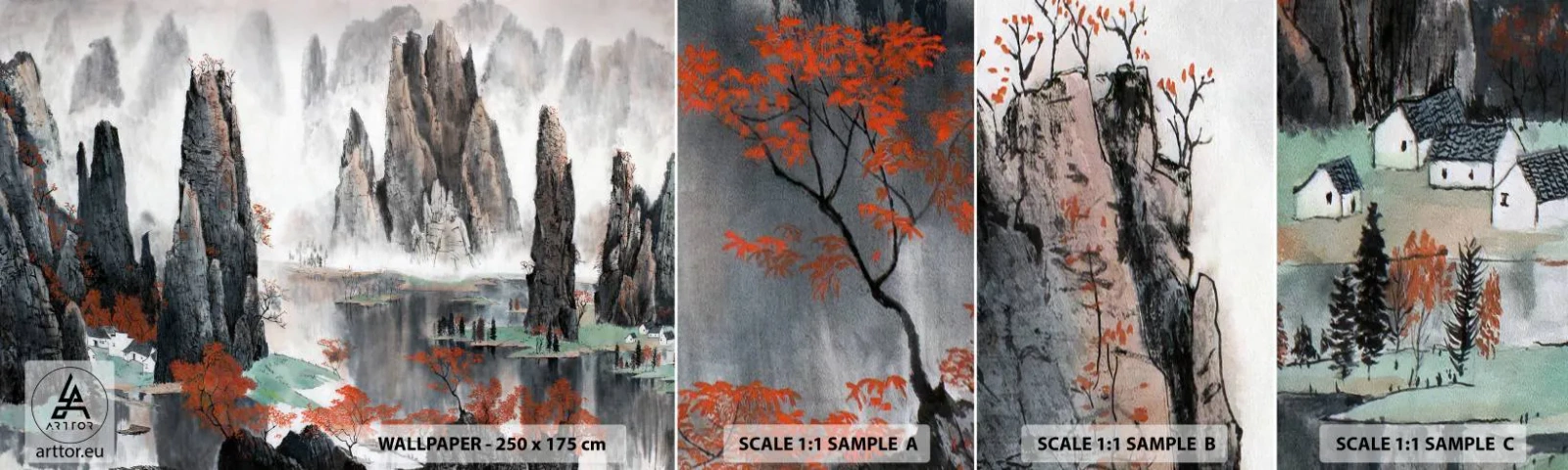 Vzor Fototapety Samolepicí Deluxe Sticker - Mocní strážci - Abstrakce, Fantazie, Krajina - 100x30 cm