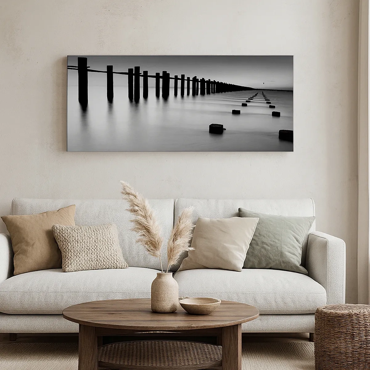 Obraz na plátně - Šedá dálka v mlze - 30x30 cm