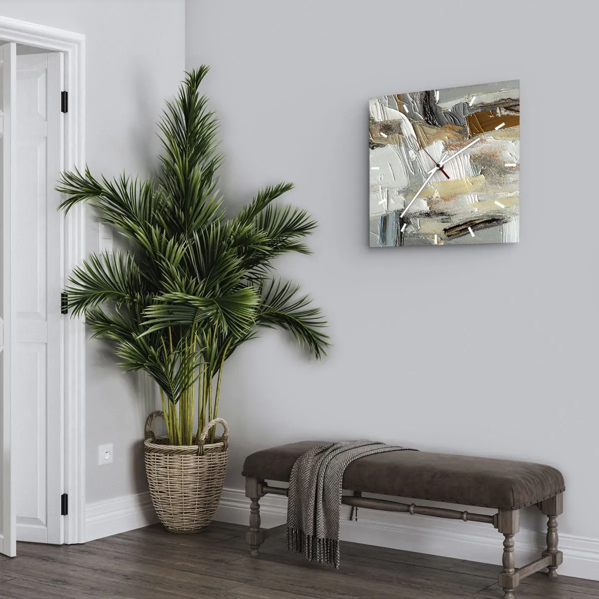 Nástěnné hodiny - Barevné nahromadění - 40x40 cm