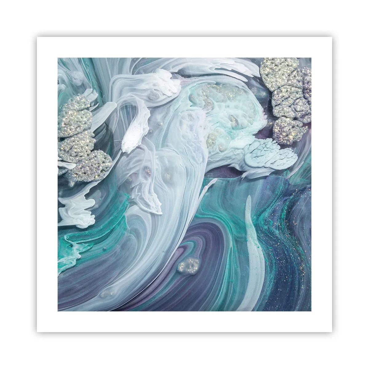 Plakát - Proudy modré - 50x50 cm
