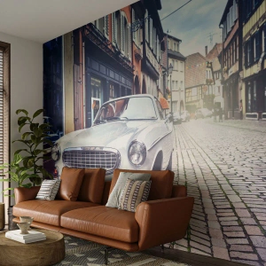 Fototapeta Premium Sand - Minulost je dnes - Historické auto, Město, Francie - 100x70 cm