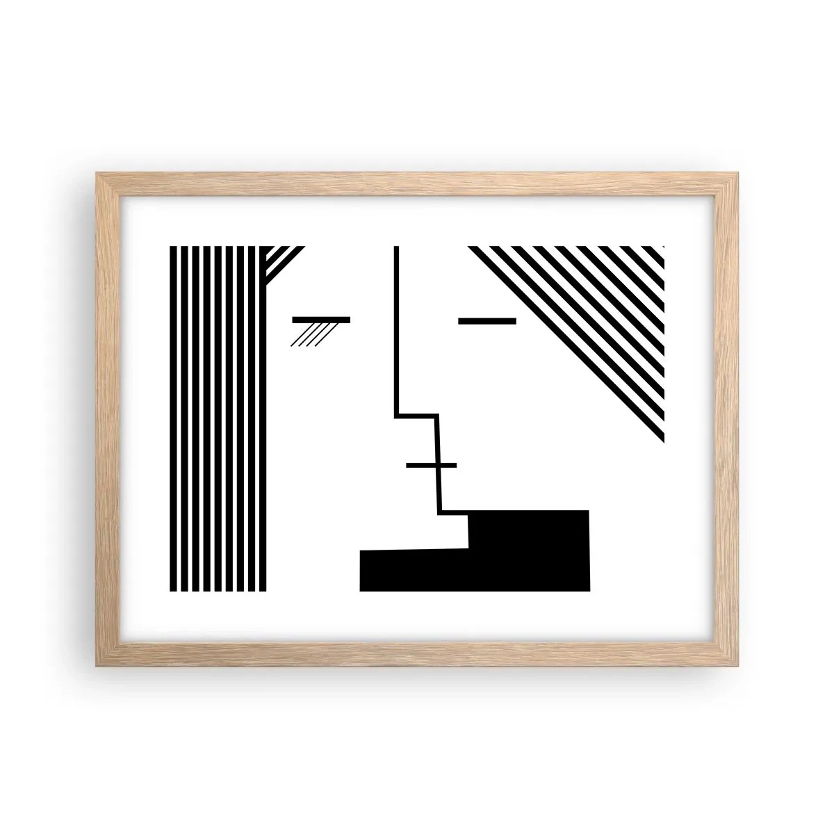 Plakát v rámu světlý dub - Prostě polibek - 40x30 cm