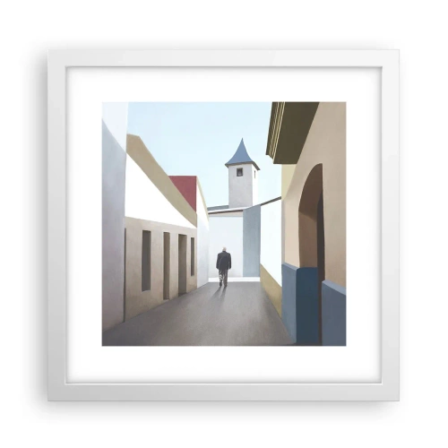Plakát v bílém rámu - Slunečná procházka - 30x30 cm