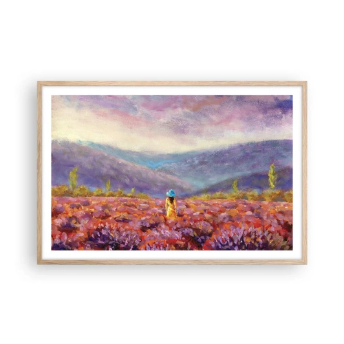 Plakát v rámu světlý dub - V levandulovém světě - 91x61 cm