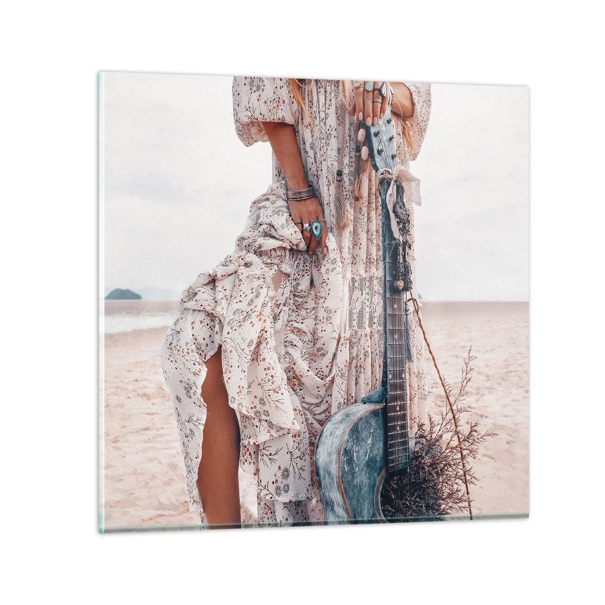 Obraz na skle - Květinové děti na cestě - 70x70 cm