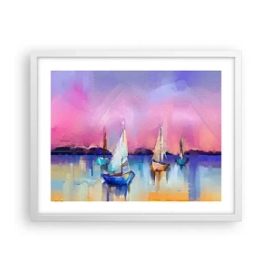 Plakát v bílém rámu - Směr: široké vody - 50x40 cm