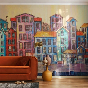 Fototapeta Samolepicí Deluxe Sticker - Město jako z pohádky - Kus, Nájemní domy, Město - 150x105 cm