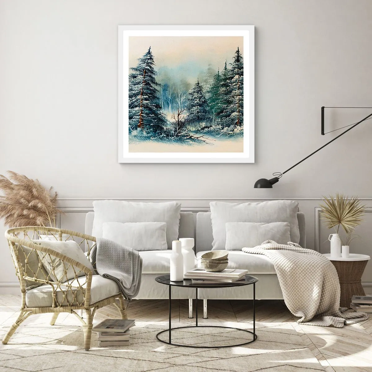 Plakát v bílém rámu - Připravení na Vánoce - 40x40 cm