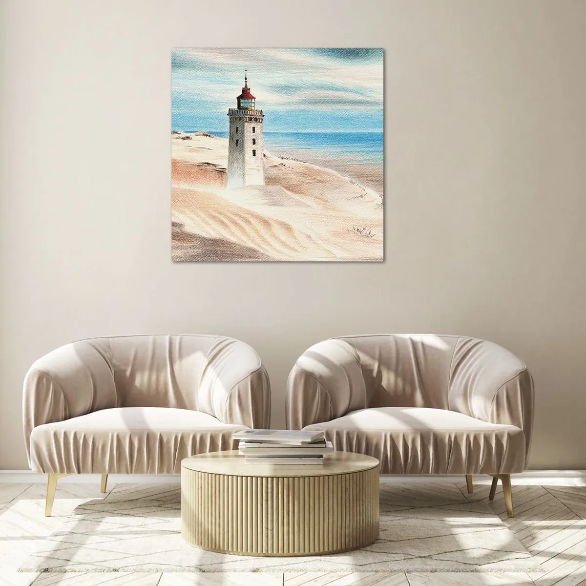 Obraz na skle - Vždy hledí na moře - 50x50 cm