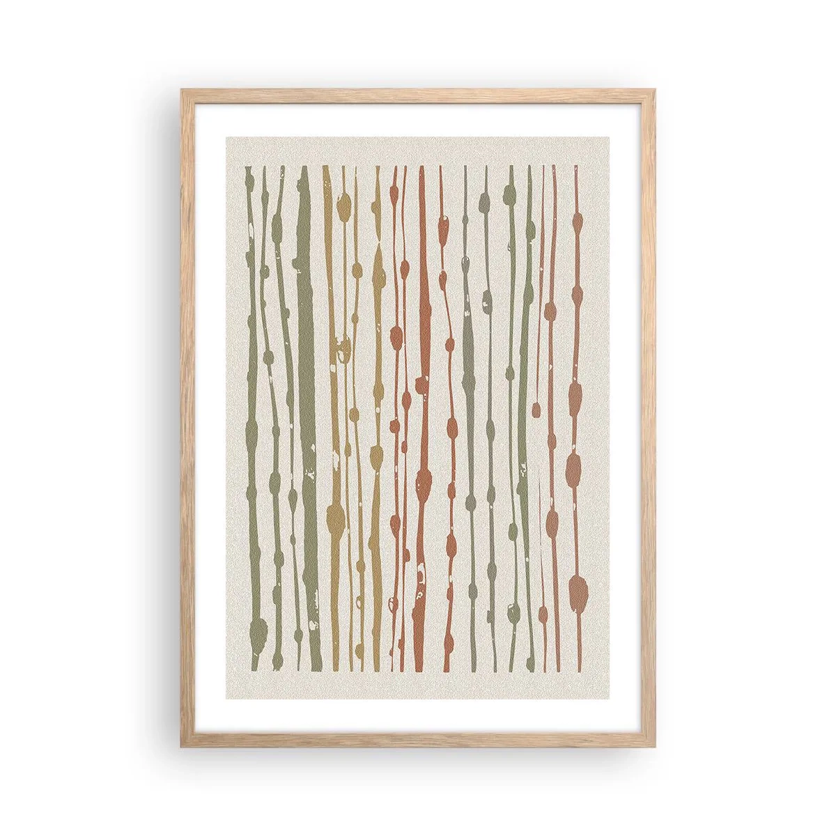 Plakát v rámu světlý dub - Hudební záznam barev - 50x70 cm