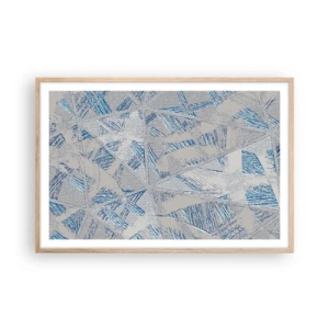 Plakát v rámu světlý dub - V šedomodrém labyrintu - 91x61 cm