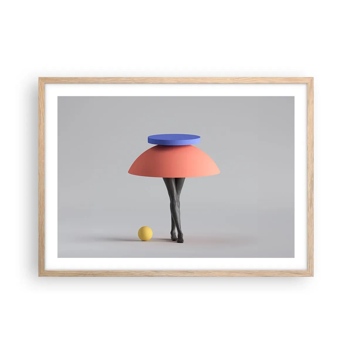 Plakát v rámu světlý dub - Surrealistická kompozice - 70x50 cm