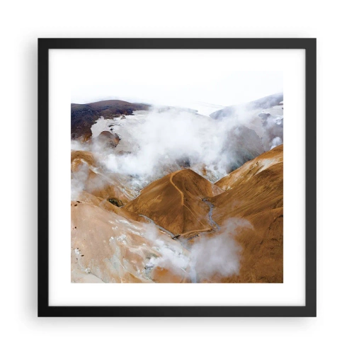 Plakát v černém rámu - Drsná krása Islandu - 40x40 cm