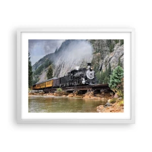 Plakát v bílém rámu - Kampak? Kam? - 50x40 cm