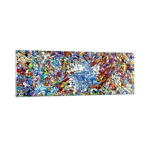 Obraz na skle - Vitráž s kapkami - 90x30 cm