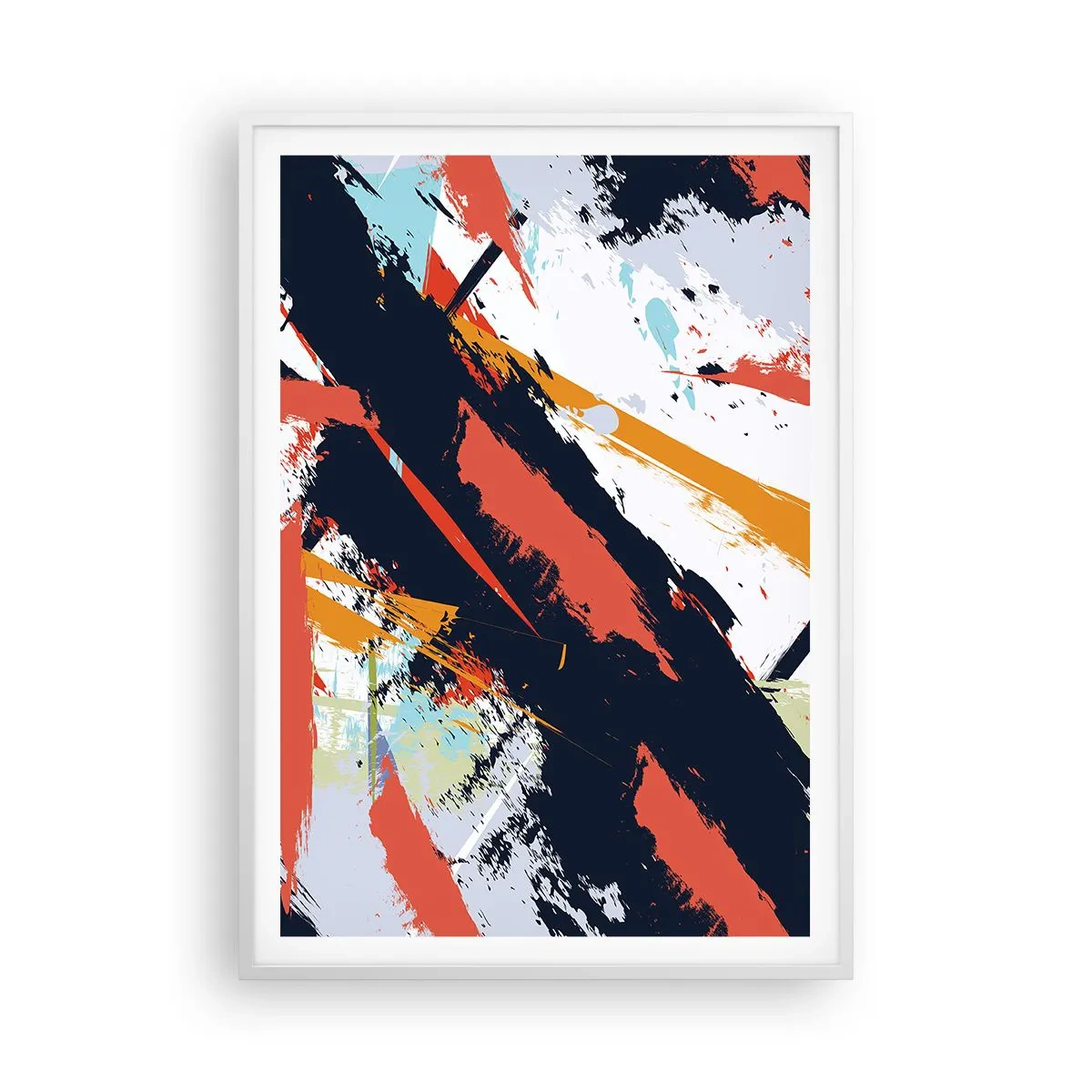 Plakát v bílém rámu - Dynamická kompozice - 70x100 cm