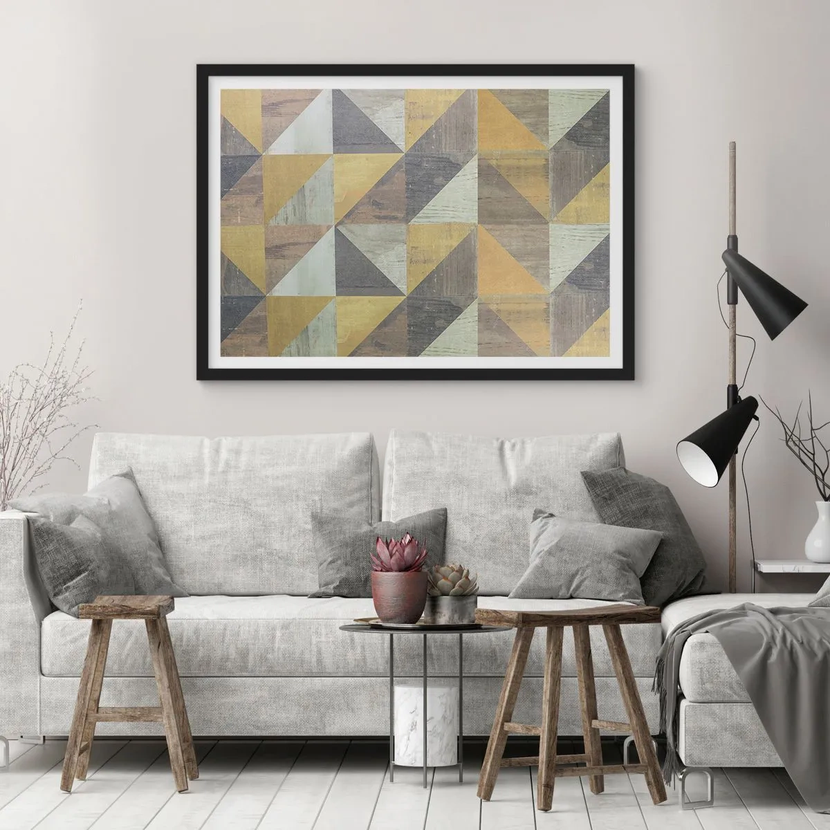 Plakát v černém rámu - V úhlu trojúhelníku - 70x50 cm