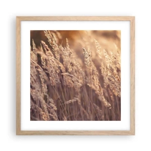 Plakát v rámu světlý dub - Připraveni přivítat podzim - 40x40 cm